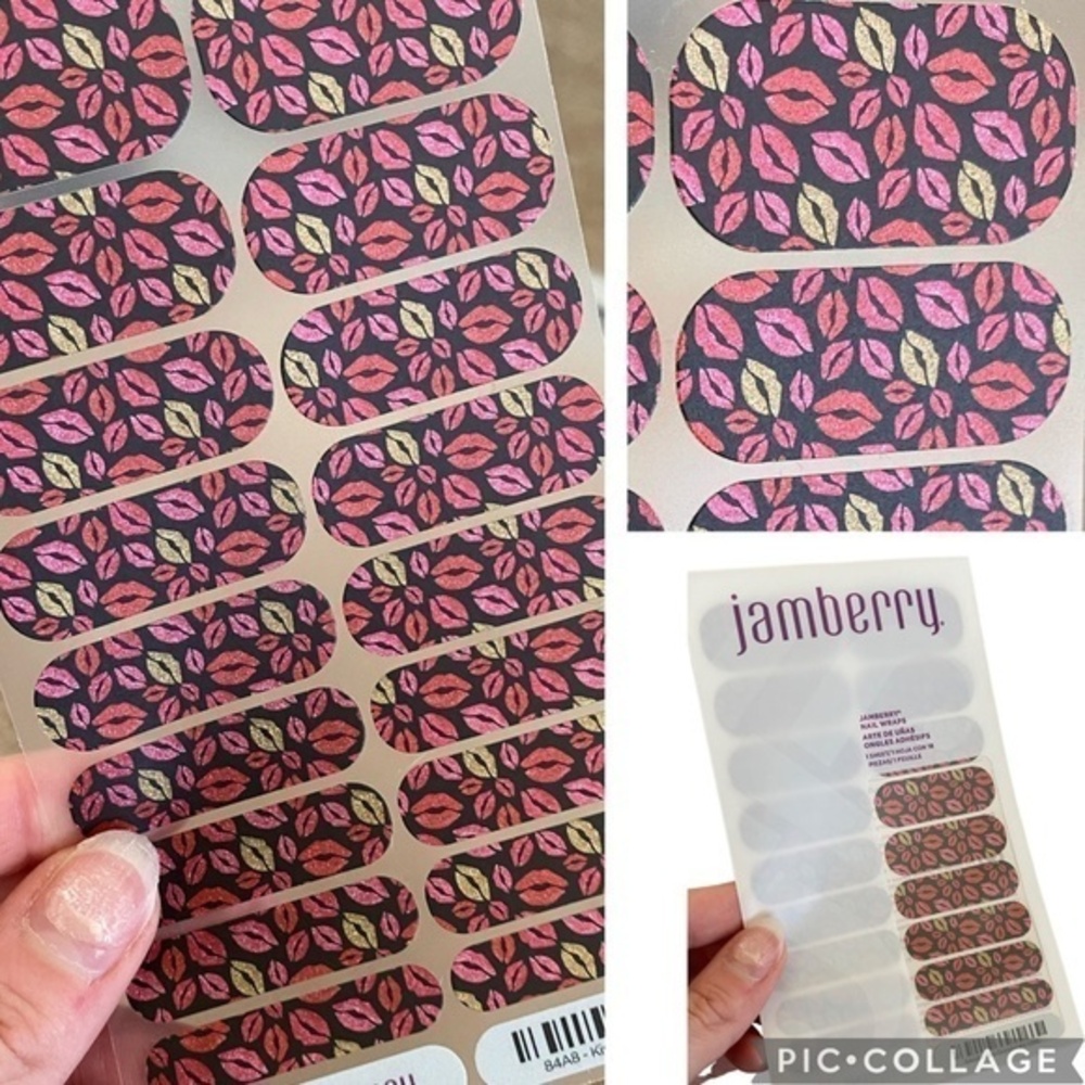 🆕 Jamberry KISS GOODNIGHT Full Sheet Nail Wraps